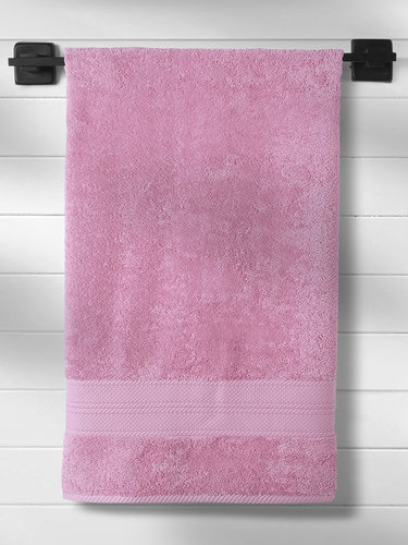 Полотенце для ванной Karna SOLID хлопковая махра розовый 90х180, фото, фотография
