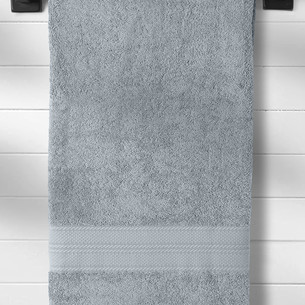 Полотенце для ванной Karna SOLID хлопковая махра серый 90х180