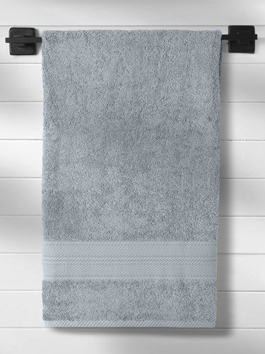 Полотенце для ванной Karna SOLID хлопковая махра серый 90х180, фото, фотография