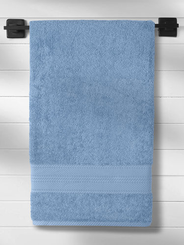 Полотенце для ванной Karna SOLID хлопковая махра голубой 90х180, фото, фотография