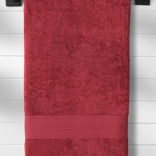 Полотенце для ванной Karna SOLID хлопковая махра красный 90х180