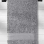 Полотенце для ванной Karna SOLID хлопковая махра тёмно-серый 90х180, фото, фотография