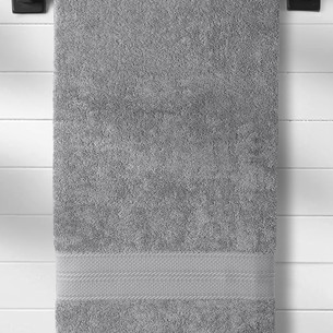 Полотенце для ванной Karna SOLID хлопковая махра тёмно-серый 90х180
