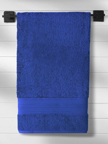 Полотенце для ванной Karna SOLID хлопковая махра королевский синий 90х180, фото, фотография