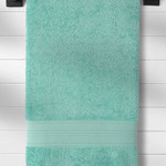 Полотенце для ванной Karna SOLID хлопковая махра зелёный 90х180, фото, фотография