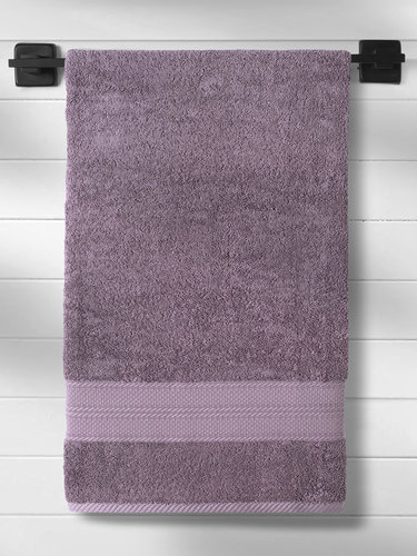 Полотенце для ванной Karna SOLID хлопковая махра сиреневый 90х180, фото, фотография