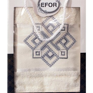 Полотенце для ванной в подарочной упаковке Efor хлопковая махра герб v4 кремовый 50х90