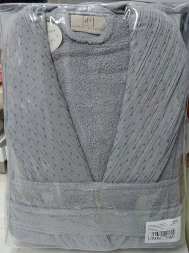 Халат мужской Pupilla FRIDA хлопковая махра серый XL, фото, фотография