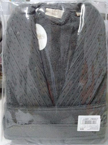 Халат мужской Pupilla FRIDA хлопковая махра тёмно-серый XL, фото, фотография