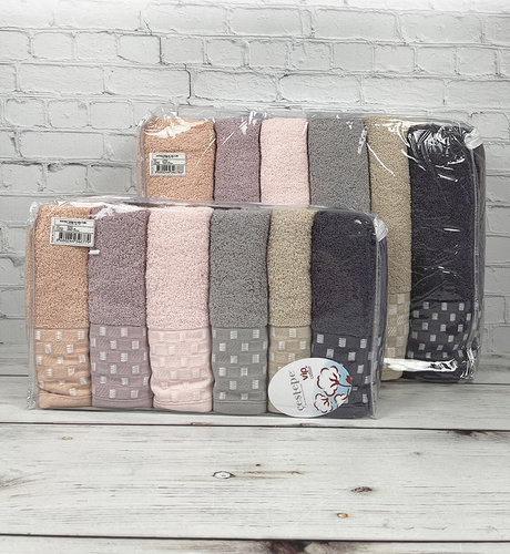 Набор полотенец для ванной 6 шт. Cestepe ELMAS хлопковая махра V1 70х140, фото, фотография