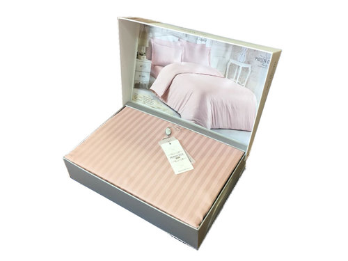 Постельное белье Maison Dor NEW RAILS хлопковый сатин-жаккард грязно-розовый евро, фото, фотография