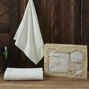 Подарочный набор полотенец для ванной 50х90, 70х140 Sofi De Marko KATIA хлопковая махра ментоловый