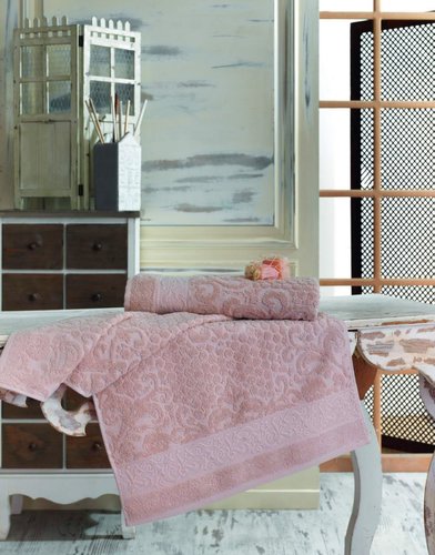 Полотенце для ванной Sofi De Marko ANJI хлопковая махра грязно-розовый 50х90, фото, фотография
