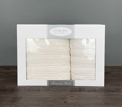 Набор полотенец для ванной в подарочной упаковке 50х90, 70х140 Cestepe LUPEN хлопковая махра V1, фото, фотография