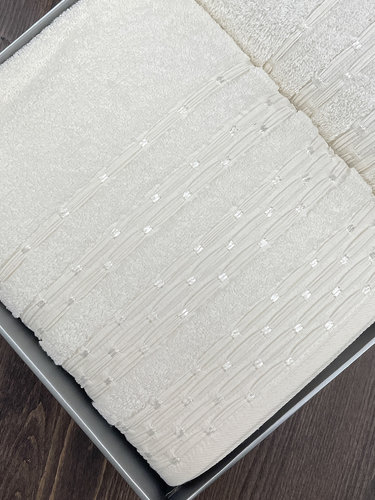 Набор полотенец для ванной в подарочной упаковке 50х90, 70х140 Cestepe LUPEN хлопковая махра V1, фото, фотография