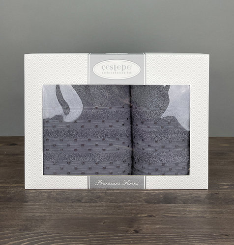 Набор полотенец для ванной в подарочной упаковке 50х90, 70х140 Cestepe LUPEN хлопковая махра V5, фото, фотография