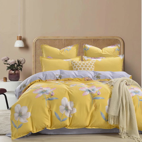Постельное белье Sofi De Marko ЭМИ хлопковый сатин жёлтый 1,5 спальный, фото, фотография