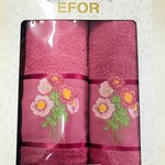 Подарочный набор полотенец для ванной 50х90, 70х140 Efor LUTIK хлопковая махра сухая роза, фото, фотография