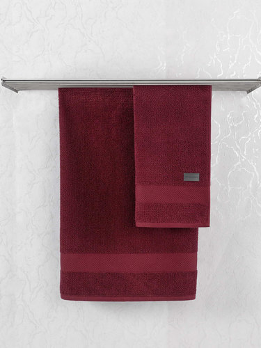 Полотенце для ванной Sofi De Marko RALPH хлопковая махра бордовый 100х150, фото, фотография