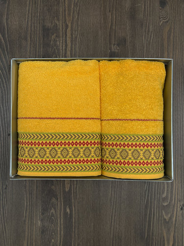 Набор полотенец для ванной в подарочной упаковке 50х90, 70х140 Cestepe DIMITRI хлопковая махра V5, фото, фотография
