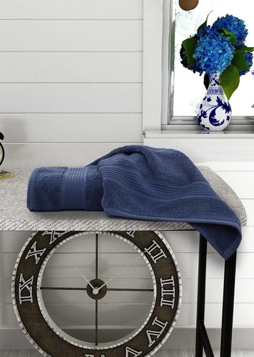 Полотенце для ванной Sofi De Marko VELNES хлопковая махра синий 50х90, фото, фотография