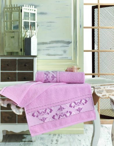 Полотенце для ванной Sofi De Marko VISTE хлопковая махра розовый 70х140, фото, фотография