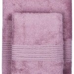 Полотенце для ванной TAC MAISON BAMBU хлопковая/бамбуковая махра тёмно-лиловый 50х90, фото, фотография