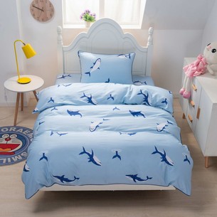 Детское постельное белье Sofi De Marko БРЮС хлопковый сатин голубой 1,5 спальный