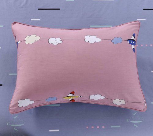 Детское постельное белье Sofi De Marko САМОЛЁТИКИ хлопковый сатин розовый 1,5 спальный, фото, фотография