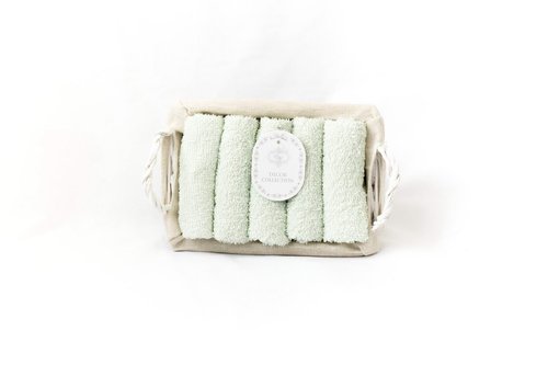 Набор полотенец для ванной 5 шт. Sofi De Marko ГЕРДА хлопковая махра изумрудный 30х30, фото, фотография