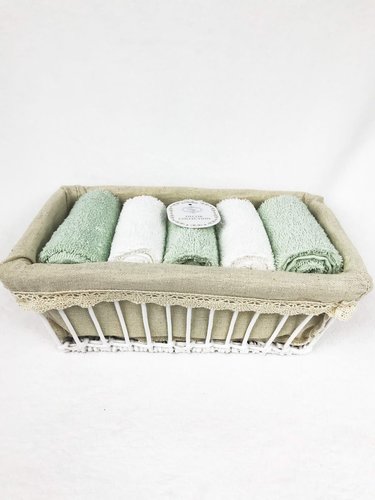 Набор полотенец для ванной 5 шт. Sofi De Marko ИРИС хлопковая махра бирюзовый 30х50, фото, фотография