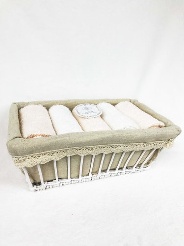 Набор полотенец для ванной 5 шт. Sofi De Marko ИРИС хлопковая махра персиковый 30х50, фото, фотография