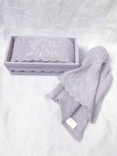 Набор полотенец для ванной 5 шт. Sofi De Marko ЛОРЕНА хлопковая махра фиолетовый 30х50, фото, фотография