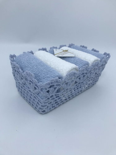Набор полотенец для ванной 5 шт. Sofi De Marko ЭММИ хлопковая махра голубой 30х50, фото, фотография