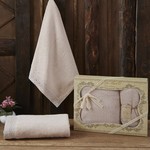 Подарочный набор полотенец для ванной 50х90, 70х140 Sofi De Marko KATIA хлопковая махра пудра, фото, фотография