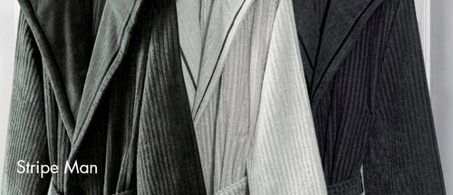 Халат мужской Soft Cotton STRIPE хлопковая махра антрацит M, фото, фотография