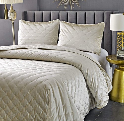 Покрывало Sofi De Marko РОЗМАРИ велюр вискоза кремовый 240х260, фото, фотография