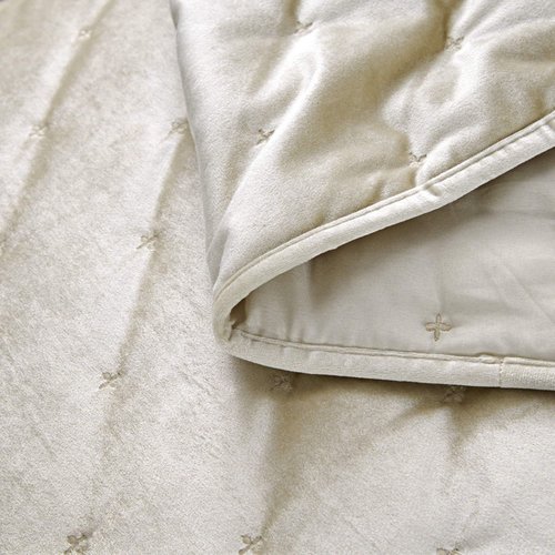 Покрывало Sofi De Marko РОЗМАРИ велюр вискоза кремовый 240х260, фото, фотография