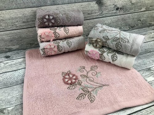 Набор полотенец для ванной 6 шт. Sikel ELIT PURRY хлопковая махра магнолия 70х140, фото, фотография