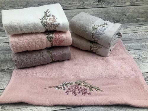 Набор полотенец для ванной 6 шт. Sikel ELIT PURRY хлопковая махра мимоза 30х50, фото, фотография