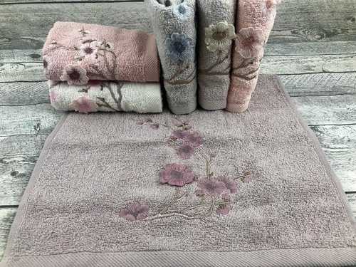 Набор полотенец для ванной 6 шт. Sikel ELIT PURRY хлопковая махра сакура 50х90, фото, фотография