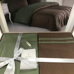 Постельное белье Ecosse RANFORCE хлопковый ранфорс коричнево-зеленый евро, фото, фотография