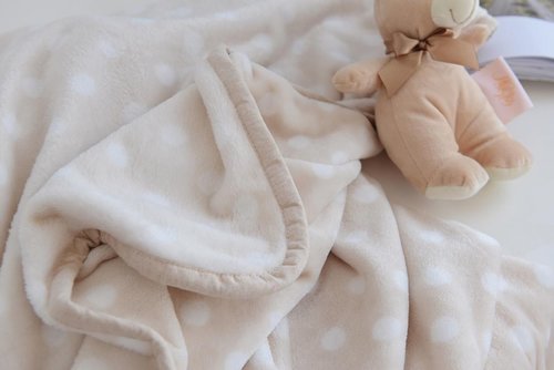 Плед детский для новорожденных с игрушкой Sofi De Marko ТЕДДИ велсофт бежевый 100х150, фото, фотография