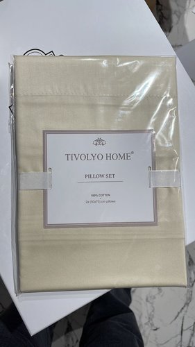 Набор наволочек 2 шт. Tivolyo Home ПВХ хлопковый сатин делюкс жёлтый 50х70, фото, фотография