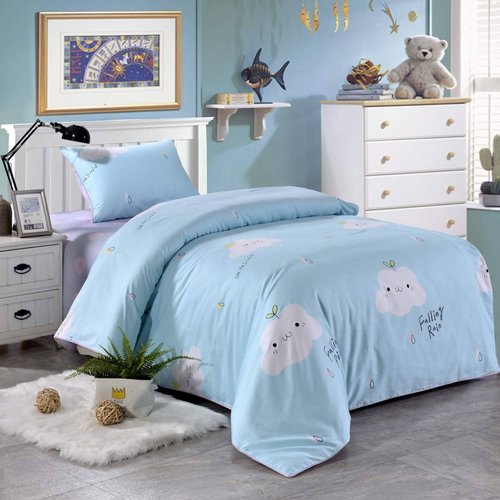 Детское постельное белье Sofi De Marko ТУЧКА хлопковый сатин голубой 1,5 спальный, фото, фотография