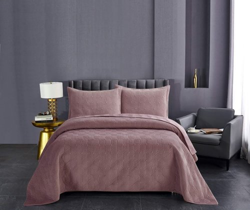 Покрывало Sofi De Marko РОКСАНА велюр вискоза пепельная роза 230х250, фото, фотография