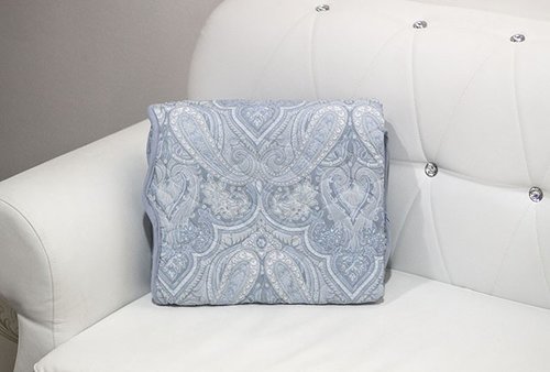 Постельное белье без пододеяльника со стёганым покрывалом Sofi De Marko ВОЛНА ДИЕГО хлопок/полиэстер серый евро, фото, фотография