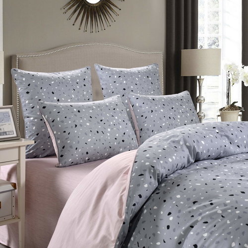 Постельное белье Sofi De Marko ГЕЛИЯ хлопковый сатин серый евро, фото, фотография