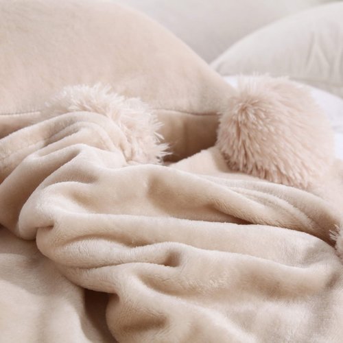 Плед-покрывало Sofi De Marko SUPER BALL велсофт бежевый 220х240, фото, фотография