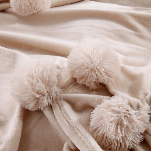 Плед-покрывало Sofi De Marko SUPER BALL велсофт бежевый 220х240, фото, фотография